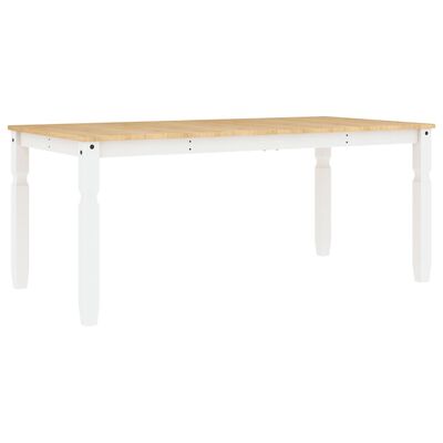 vidaXL Mesa de comedor Corona madera maciza pino blanco 180x90x75 cm