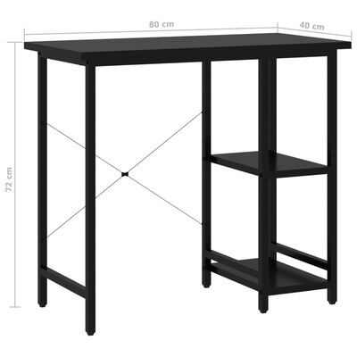 vidaXL Escritorio para ordenador de MDF y metal negro 80x40x72 cm