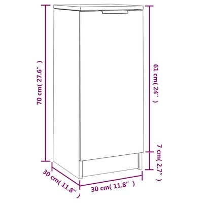 vidaXL Aparador de madera contrachapada blanco 30x30x70 cm