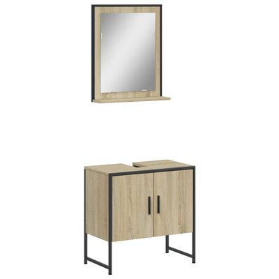 vidaXL Set de muebles de baño 2 pzas madera de ingeniería roble sonoma