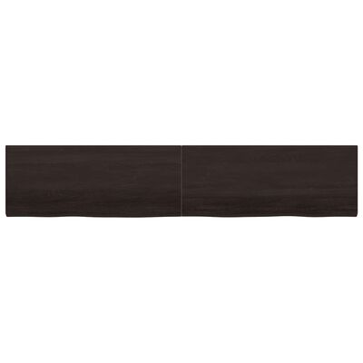 vidaXL Encimera de baño madera tratada marrón oscuro 200x40x(2-4) cm