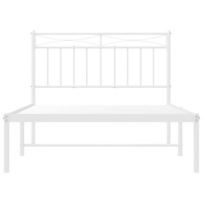 vidaXL Estructura cama sin colchón con cabecero metal blanco 107x203cm