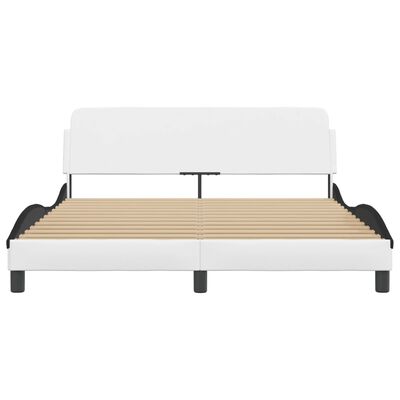 vidaXL Estructura cama cabecero cuero sintético blanco negro 160x200cm