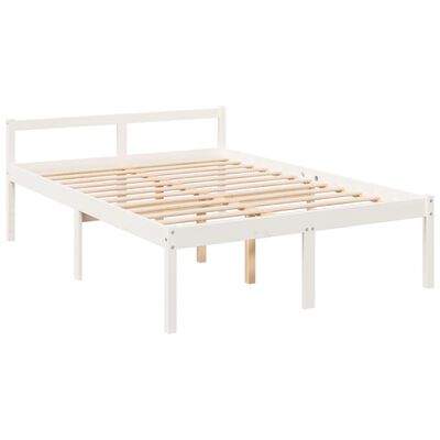 vidaXL Cama para personas mayores madera maciza pino blanca 120x200 cm