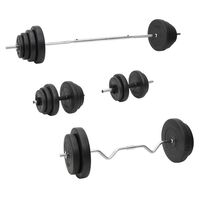 vidaXL Juego de barras y mancuernas con discos 120 kg