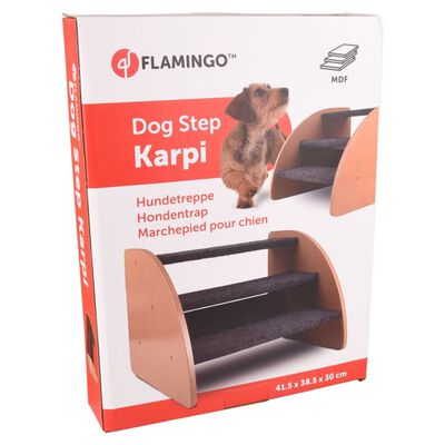 FLAMINGO Escalera para perros Karpi 41,5x38,5x30 cm gris