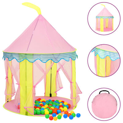 vidaXL Tienda de juegos para niños con 250 bolas rosa 100x100x127 cm