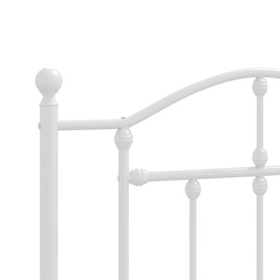 vidaXL Estructura de cama de metal con cabecero blanco 90x190 cm