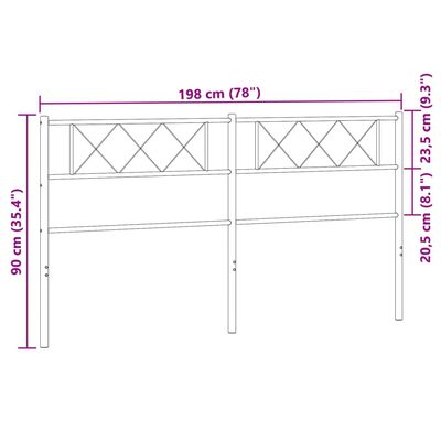 vidaXL Cabecero de metal blanco 193 cm