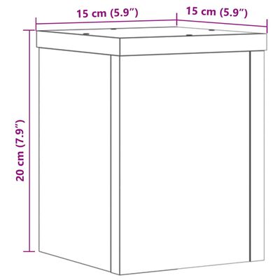 vidaXL Soportes de plantas 2 uds madera ingeniería negro 15x15x20 cm