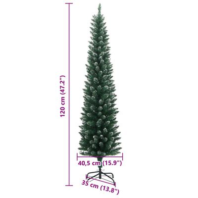 vidaXL Árbol de Navidad artificial estrecho 150 LEDs 120 cm