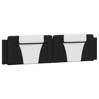vidaXL Estructura cama con LED cuero sintético negro blanco 200x200 cm