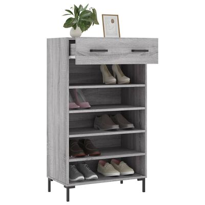 vidaXL Zapatero madera de ingeniería gris Sonoma 60x35x105 cm