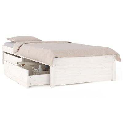 vidaXL Estructura de cama con cajones blanco 75x190 cm