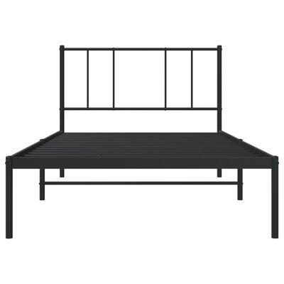 vidaXL Estructura cama sin colchón con cabecero metal negro 75x190 cm