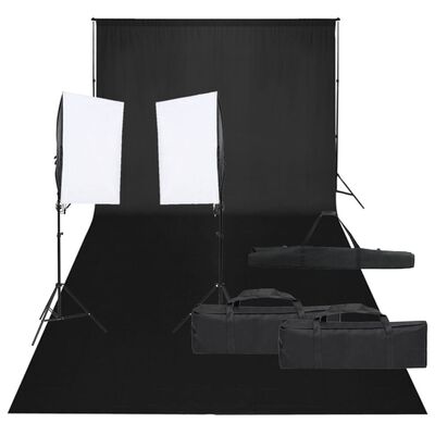 vidaXL Kit de estudio fotográfico con set de luces y fondo