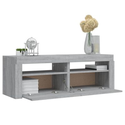 vidaXL Mueble de TV con luces LED gris Sonoma 120x35x40 cm