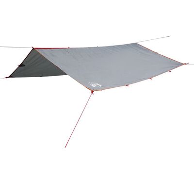 vidaXL Lona de camping impermeable gris y naranja 360x294 cm