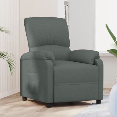 vidaXL Sillón reclinable de tela gris oscuro