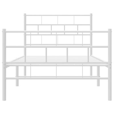 vidaXL Estructura cama sin colchón con estribo metal blanco 90x190 cm