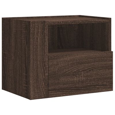 vidaXL Mesitas de noche de pared 2 uds color marrón roble 45x30x35 cm