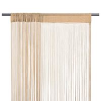 vidaXL Cortinas de flecos 2 piezas 100x250 cm beige