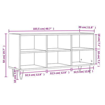 vidaXL Mueble de TV madera de ingeniería negro 103,5x30x50 cm