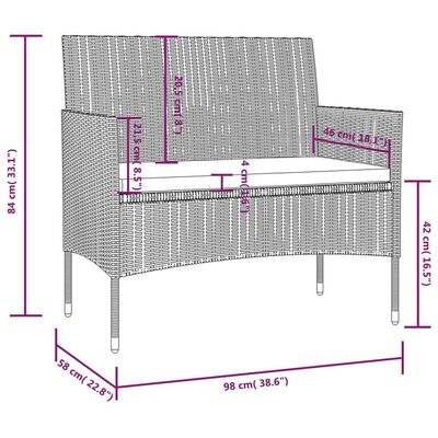 vidaXL Set de muebles de jardín 16 pzas y cojines ratán sintético gris