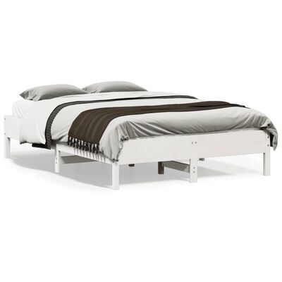 vidaXL Estructura de cama sin colchón madera de pino blanca 140x190 cm