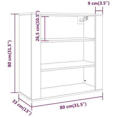 vidaXL Armario de pared madera contrachapada blanco 80x33x80 cm