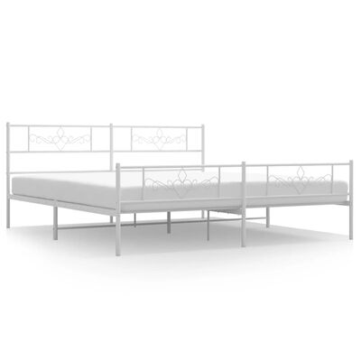 vidaXL Estructura cama sin colchón con estribo metal blanco 200x200 cm