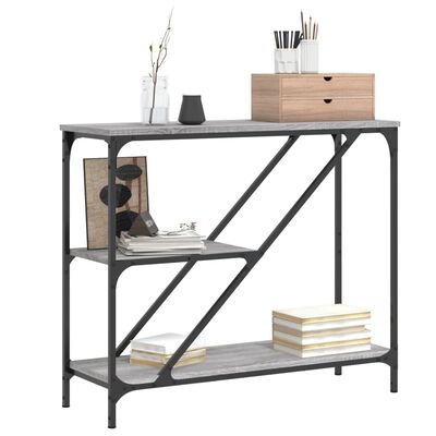 vidaXL Mesa consola madera de ingeniería gris Sonoma 88,5x30x75 cm