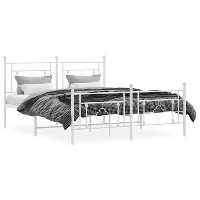 vidaXL Estructura cama sin colchón con estribo metal blanco 150x200 cm