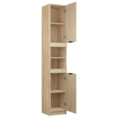 vidaXL Armario de baño madera ingeniería roble Sonoma 32x34x188,5 cm