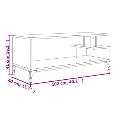 vidaXL Mueble de TV madera de ingeniería y acero negro 102x40x41 cm