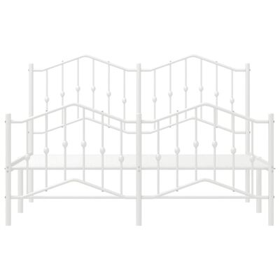 vidaXL Estructura cama sin colchón con estribo metal blanco 135x190 cm