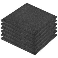 vidaXL Losetas de goma protección de caídas 6 unidades 50x50x3cm negro