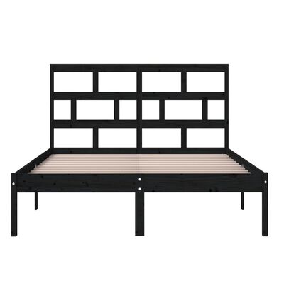 vidaXL Estructura de cama de madera maciza de pino negro 140x200 cm