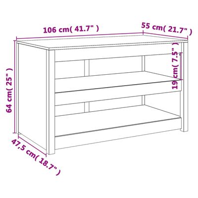 vidaXL Mueble de cocina exterior madera maciza pino negro 106x55x64 cm