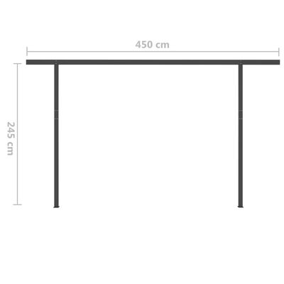 vidaXL Toldo manual retráctil con luz LED crema 5x3,5 m