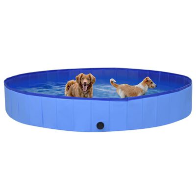 vidaXL Piscina para perros plegable PVC azul 300x40 cm