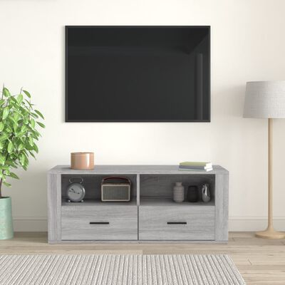 vidaXL Mueble de TV madera contrachapada gris Sonoma 100x35x40 cm