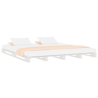 vidaXL Cama de palets de madera maciza de pino 160x200 cm