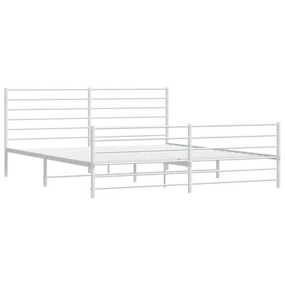 vidaXL Estructura cama sin colchón con estribo metal blanco 200x200 cm