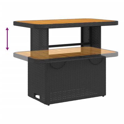 vidaXL Set comedor de jardín 2 pzas con cojines ratán sintético negro