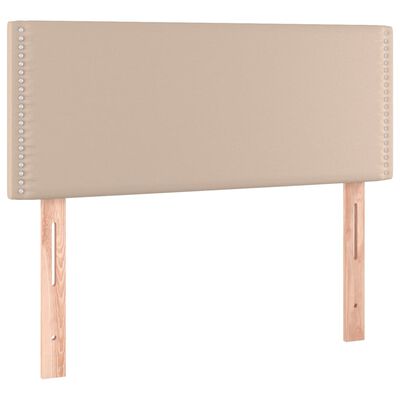 vidaXL Cama box spring con colchón cuero sintético capuchino 90x200 cm