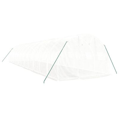 vidaXL Invernadero con estructura de acero blanco 36 m² 12x3x2 m