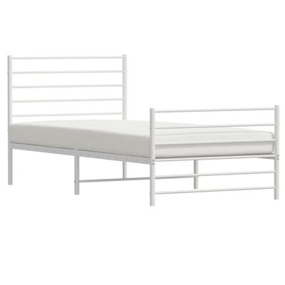 vidaXL Estructura cama sin colchón con estribo metal blanco 90x190 cm