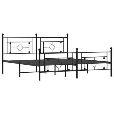 vidaXL Estructura cama sin colchón con estribo metal negro 180x200 cm