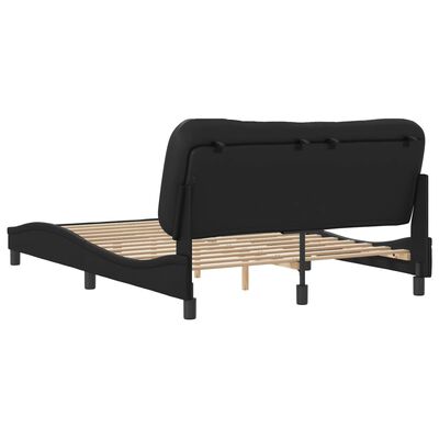 vidaXL Estructura de cama sin colchón cuero sintético negro 140x190 cm